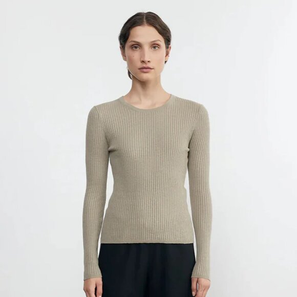 Majestic Filatures Cotton and Cashmere Ribbed Long Sleeve Top (size XS) - Picture 1 of 14